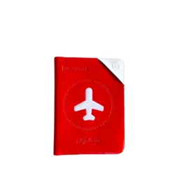 Protège passeport rouge brillant
