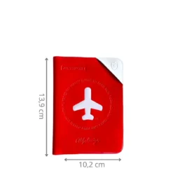 Protège passeport rouge brillant
