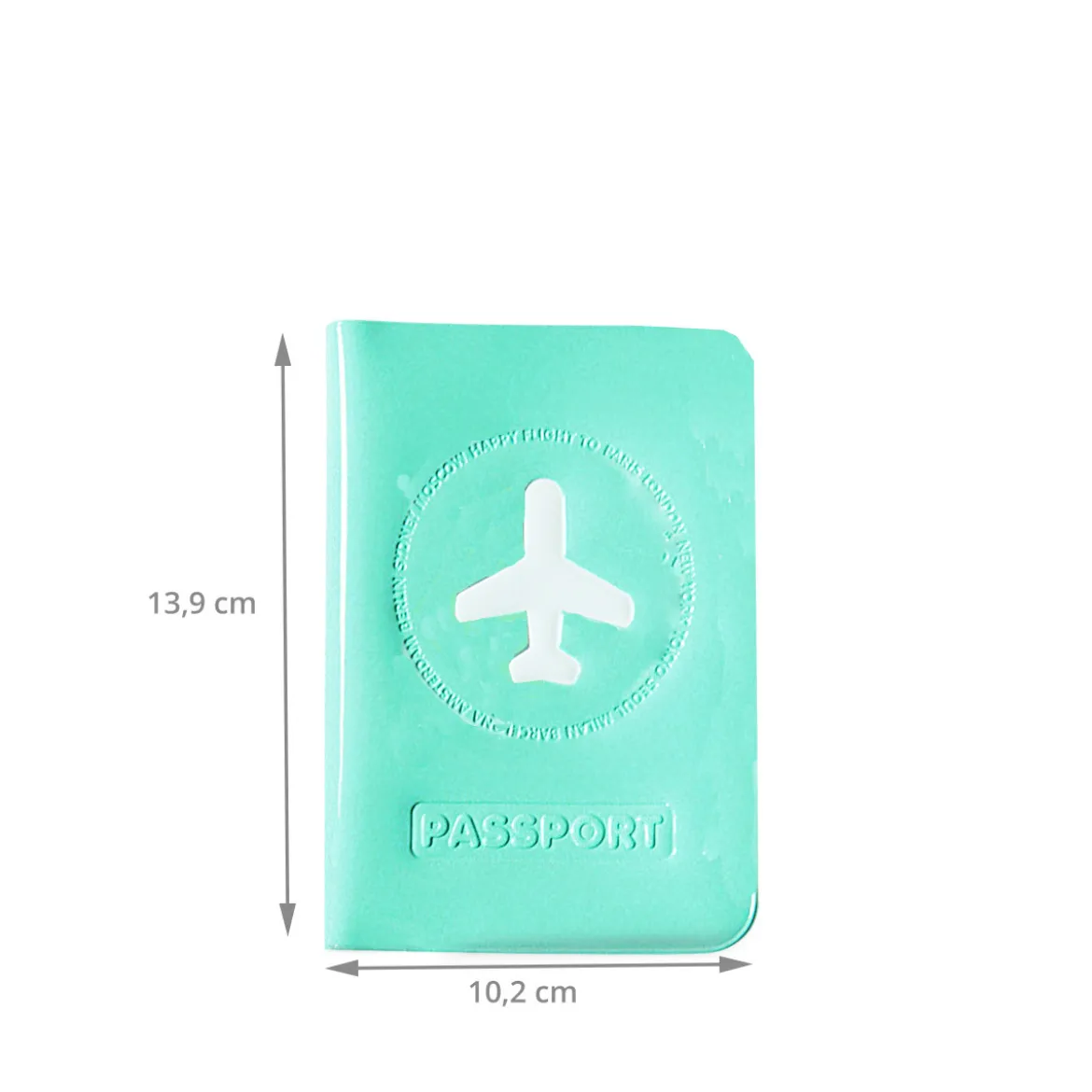 Protège passeport turquoise brillant