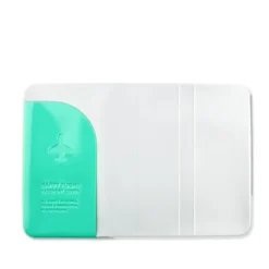 Protège passeport turquoise brillant