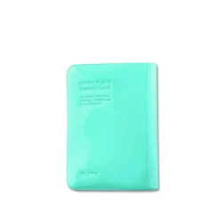 Protège passeport turquoise brillant