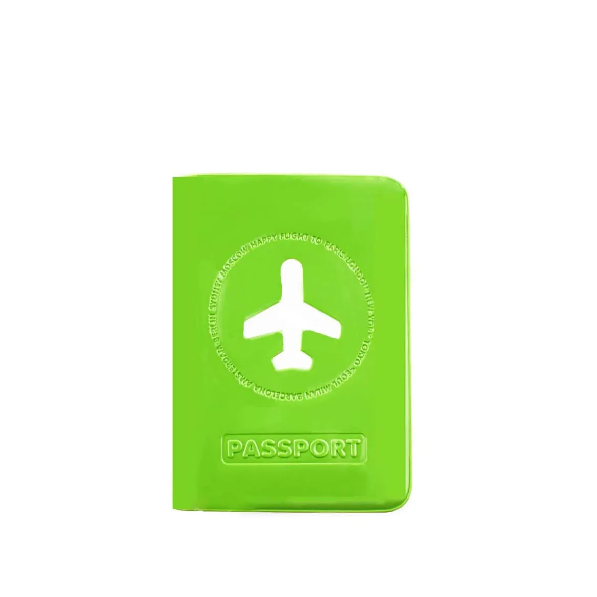 Protège passeport vert pomme brillant