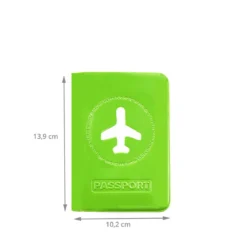Protège passeport vert pomme brillant