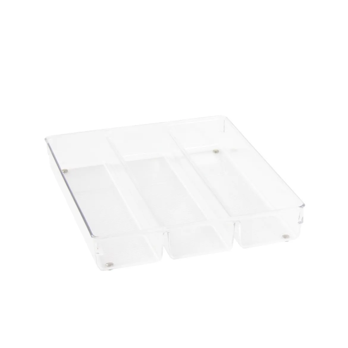Range-couverts à 3 compartiments en acrylique transparent