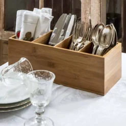 Range couverts vertical en bambou