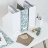 Range-dossiers en carton blanc
