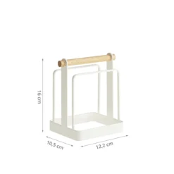 Range planches à découper en métal blanc et bois