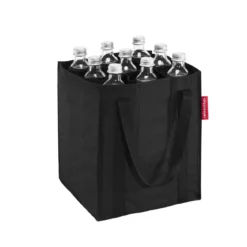 Sac à bouteilles en tissu noir avec 9 compartiments