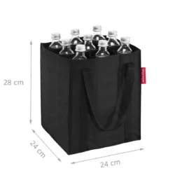 Sac à bouteilles en tissu noir avec 9 compartiments