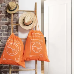 Sac à linge sale orange fluo