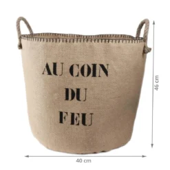 Sac à petit bois en toile de jute