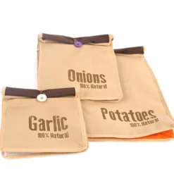 3 sacs de conservation pour ail, oignon et pomme de terre
