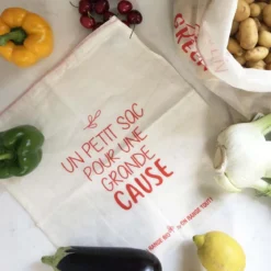 Sac à vrac en coton biologique pour fruits et légumes