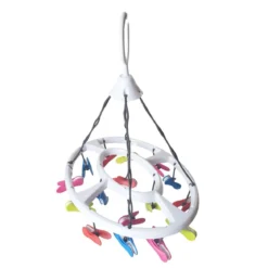 Séchoir à linge à suspendre pinces multicolores