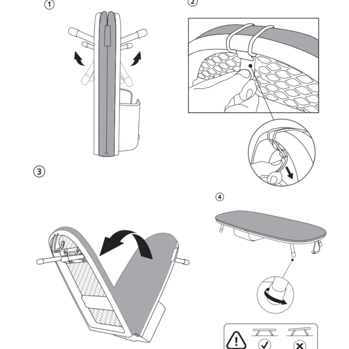 Table à repasser pliable et compacte
