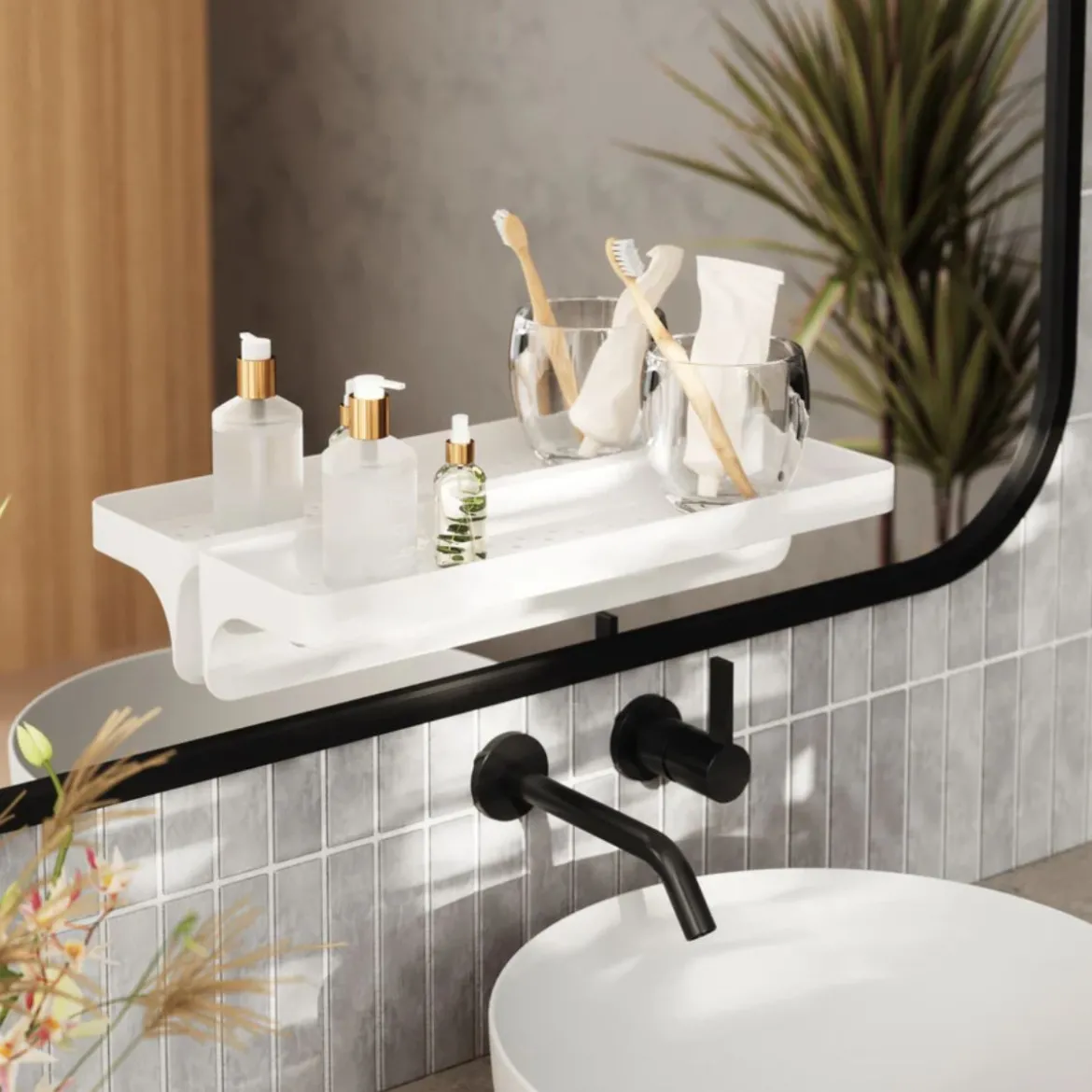 Étagère de salle de bain adhésive