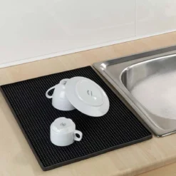 Tapis égouttoir en silicone noir