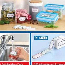 200 étiquettes autocollantes pour bocaux