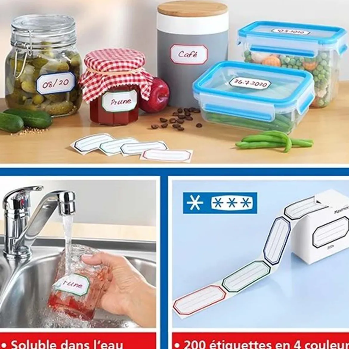 200 étiquettes autocollantes pour bocaux