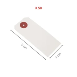 50 étiquettes blanches à œillet